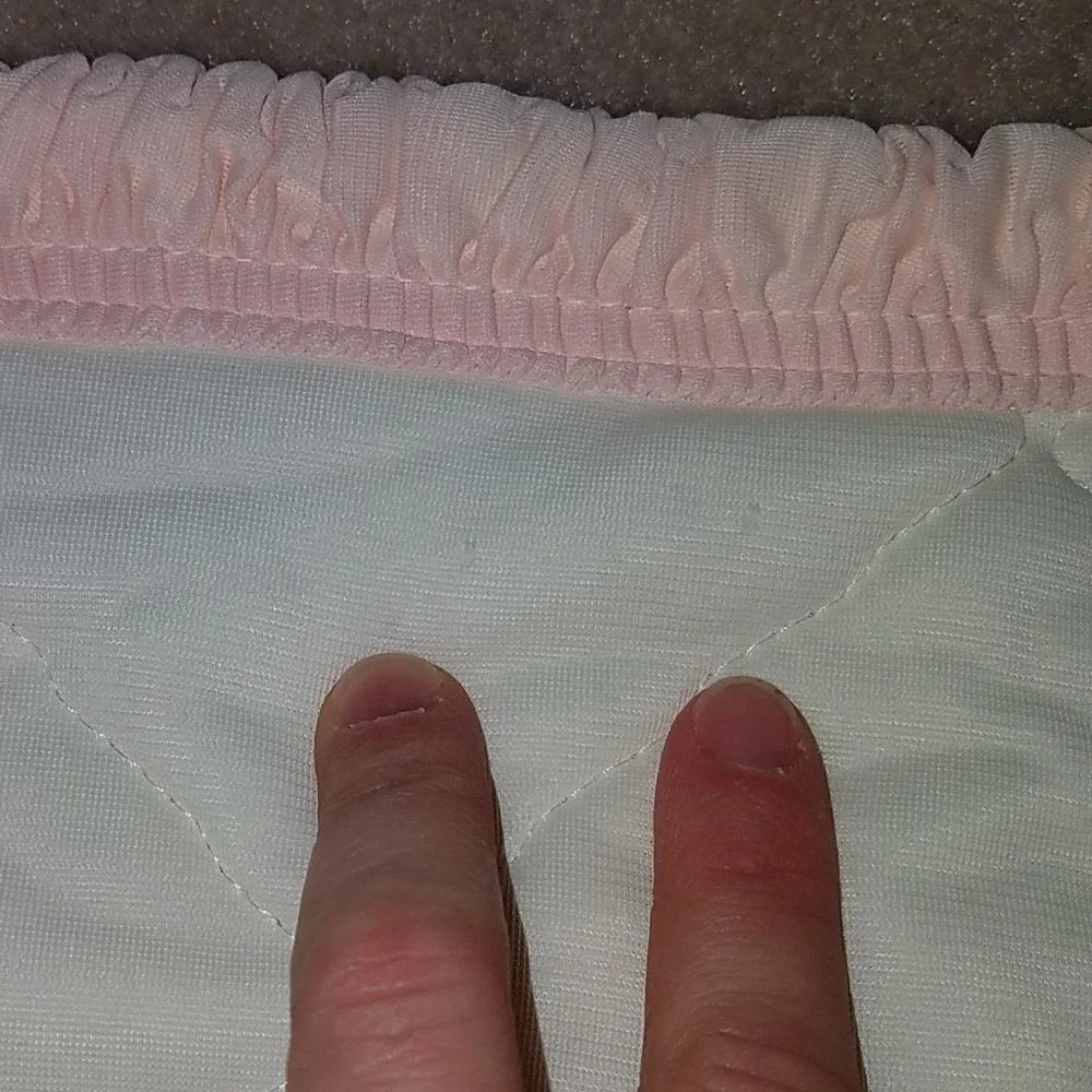 Pink White Quilted Comforter Crib Baby Girl Blanket Ruffled Edges